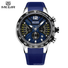 2019 New MEGIR 2106 Watch Men Luxury Brand Silicone Sport Chronograph Quartz Clock Mens Waterproof Date Military Wrist Watch